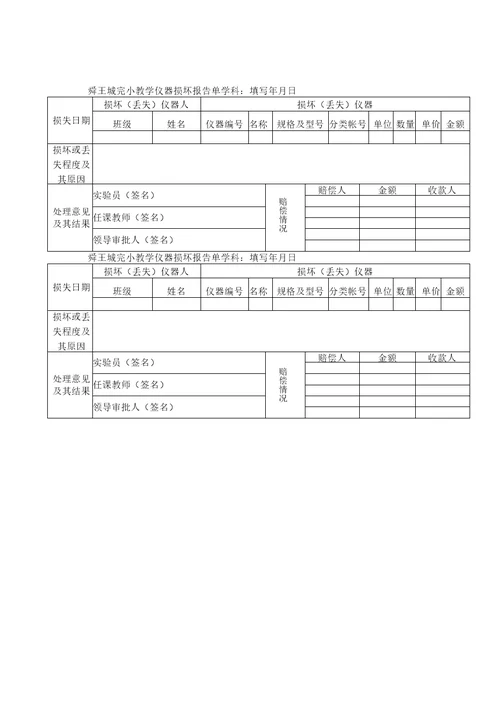 仪器损坏情况2017