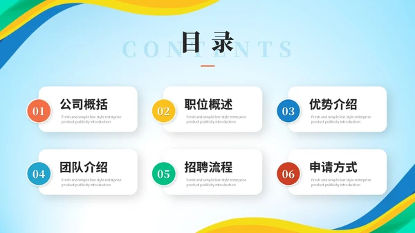 简约活泼多彩企业招聘人事招聘新人入职培训招聘会ppt模板