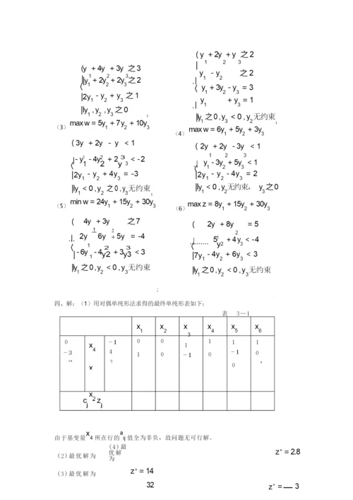 《运筹学》第三章线性规划对偶理论与灵敏度分析习题及答案.doc.docx
