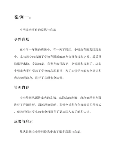 小学教师县级安全培训心得