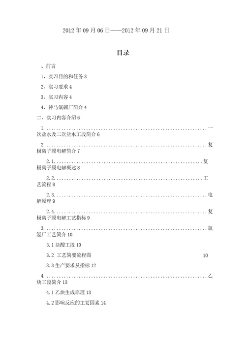 河南城建学院神马氯碱公司实习报告