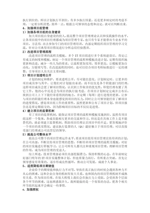 项目管理论文——项目管理的执行力.docx