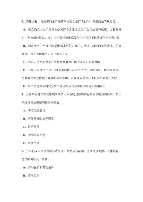 2023年河南省安全工程师安全生产法安全生产主体责任考试试卷.docx