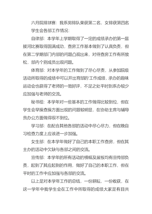 必备学生会工作总结4篇