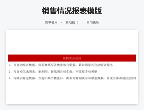 销售情况报表模版