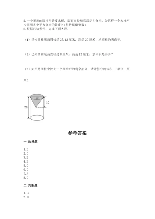 北师大版小学六年级下册数学期末综合素养测试卷含答案【达标题】.docx