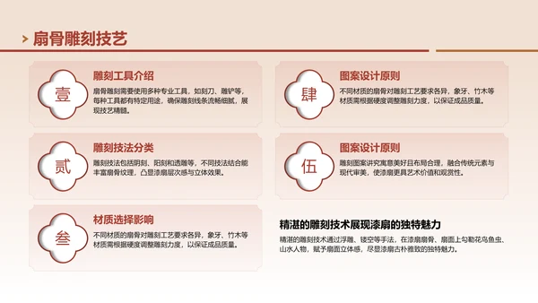 红色中国风非遗漆扇工艺美学展示PPT模板