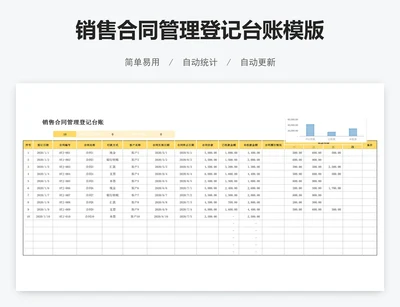 销售合同管理登记台账模版