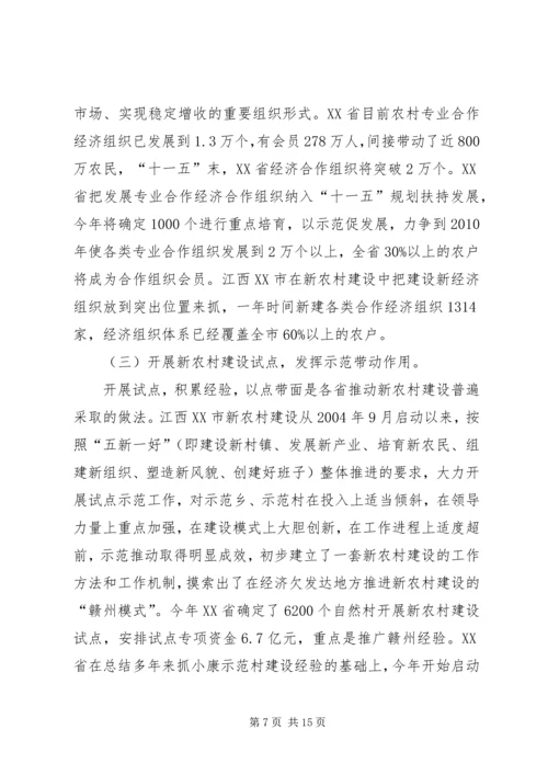 四川、贵州、湖南、江西、XX省社会主义新农村建设学习考察报告.docx