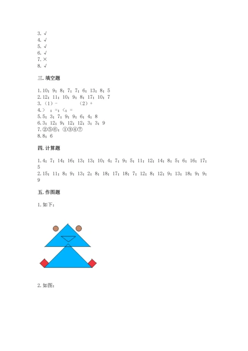 人教版一年级下册数学期中测试卷（黄金题型）.docx