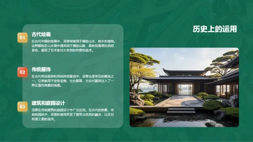 绿色国风中国传统配色深绿介绍PPT模板