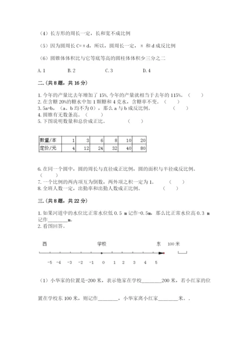 小学六年级升初中模拟试卷（达标题）.docx