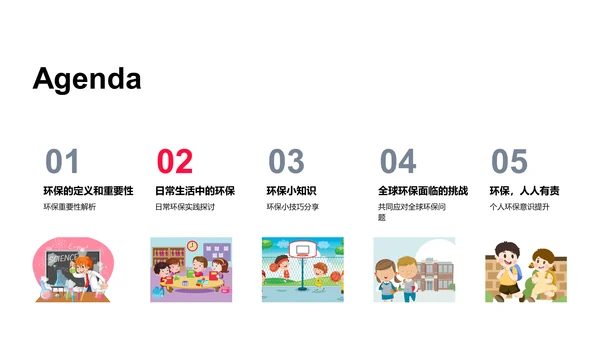 环保行动指引PPT模板