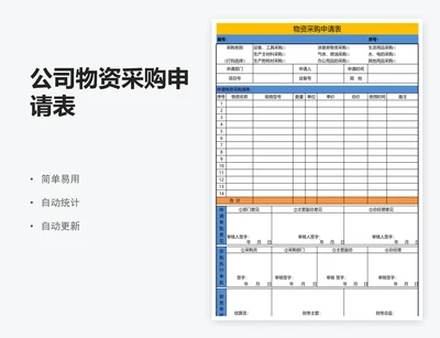 公司物资采购申请表