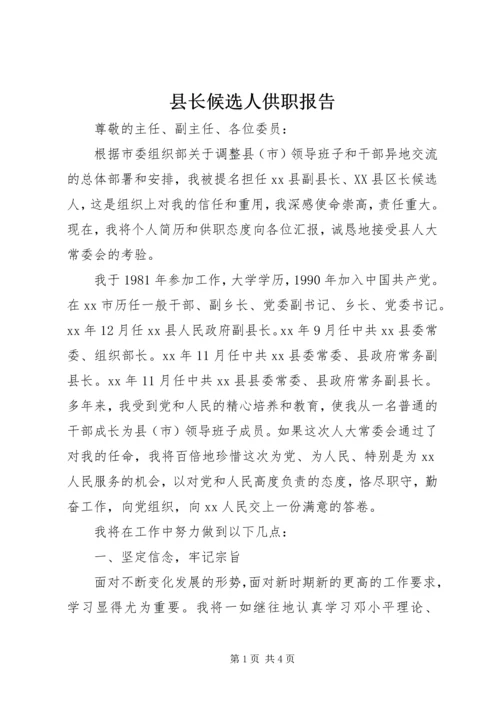 县长候选人供职报告.docx