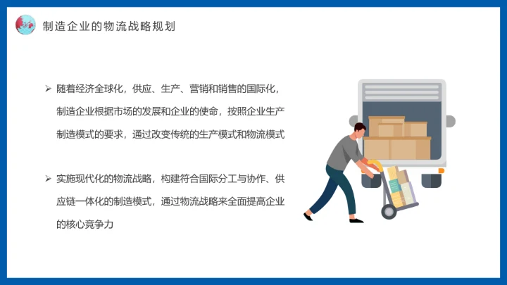 蓝色物流战略规划航空物流动态PPT模板