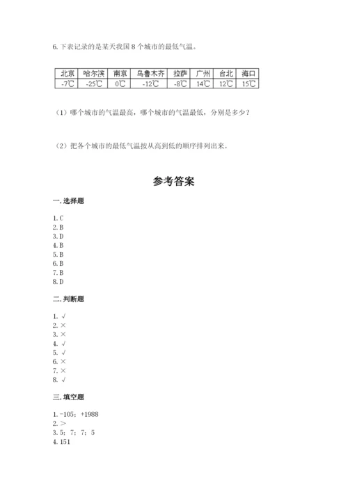冀教版六年级下册期末真题卷精品带答案.docx