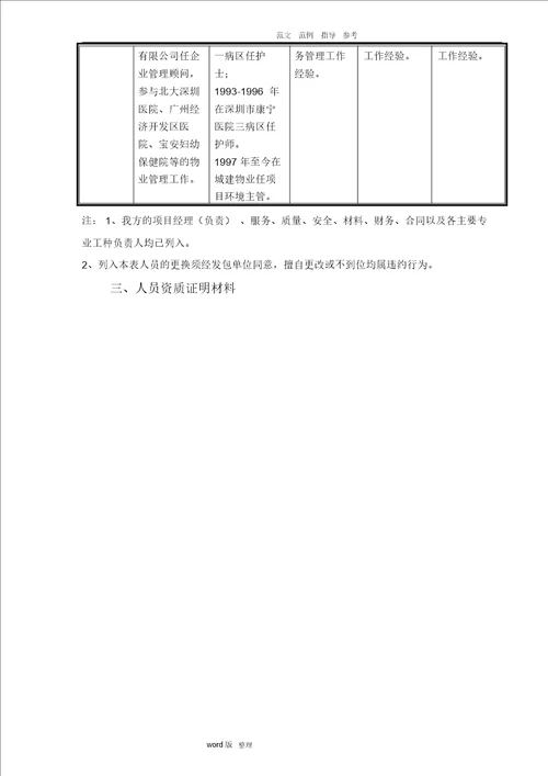 广州市第一人民医院物业管理投标书75页