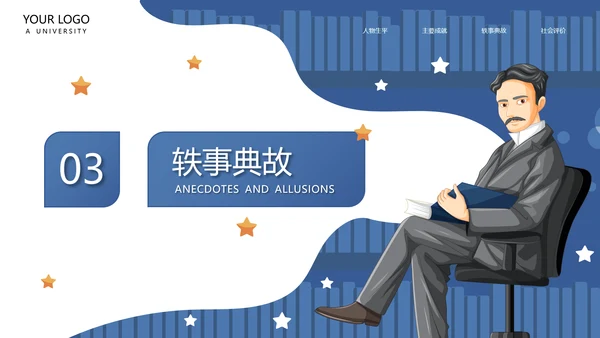 尼古拉.特斯拉世界人物生平名人介绍PPT模板