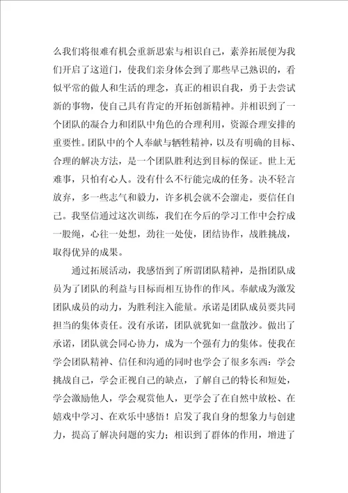 大学生素质拓展学习总结学习总结