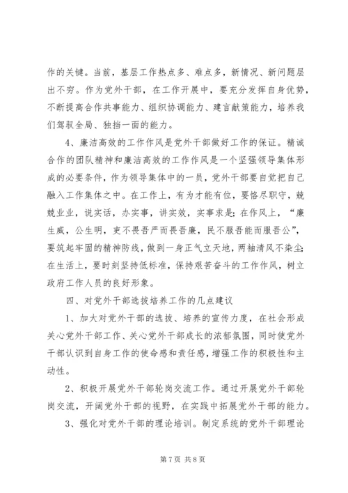 立身党外践宗旨执政为民分党忧.docx