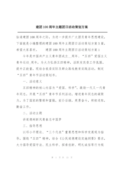 建团100周年主题团日活动策划方案.docx