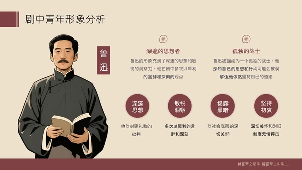 红色复古风红色历史题材觉醒年代青年观后感PPT
