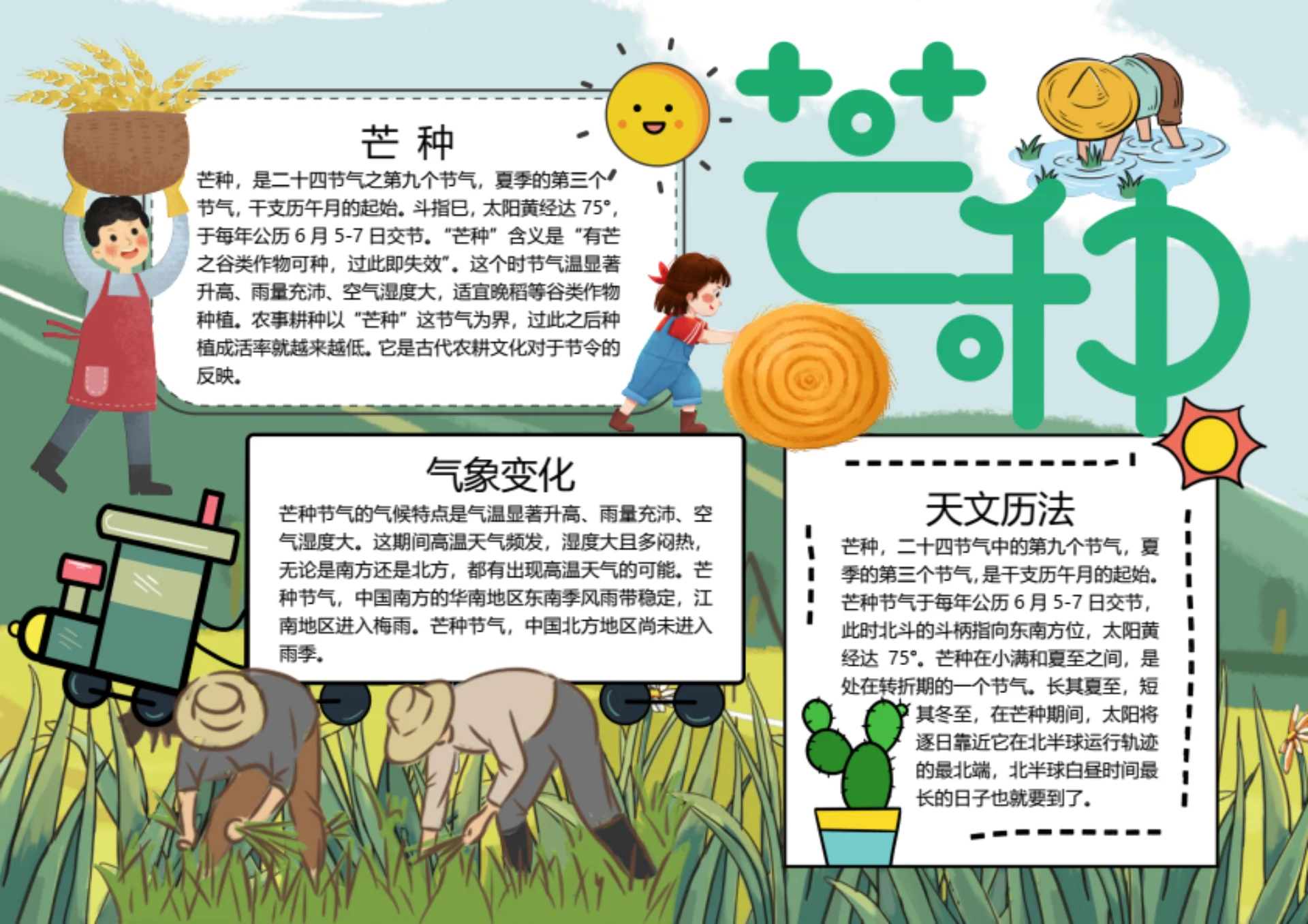 二十四节气芒种word小报