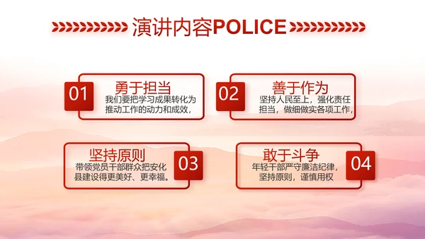 红色大气公安警察风采展示动态PPT