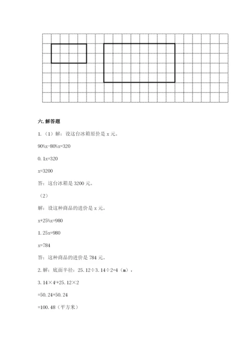 人教版六年级下册数学期末测试卷精品【历年真题】.docx