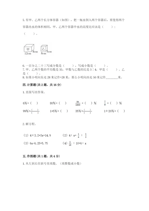 冀教版小学六年级下册数学期末检测试题附完整答案【精选题】.docx