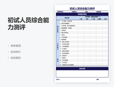 初试人员综合能力测评