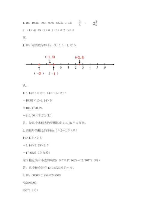 苏教版六年级数学小升初试卷精品【基础题】.docx