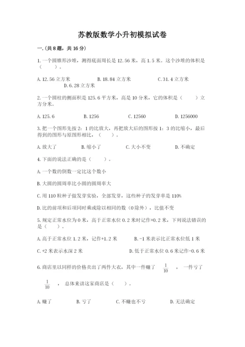 苏教版数学小升初模拟试卷精品【夺冠系列】.docx