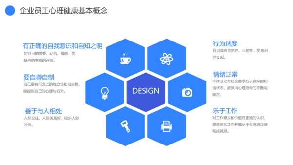 蓝灰色企业心理健康通用PPT模板