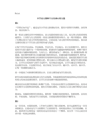 中学语文教师个人培训心得五篇