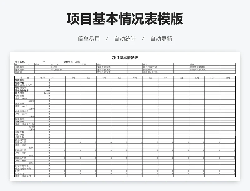 项目基本情况表模版