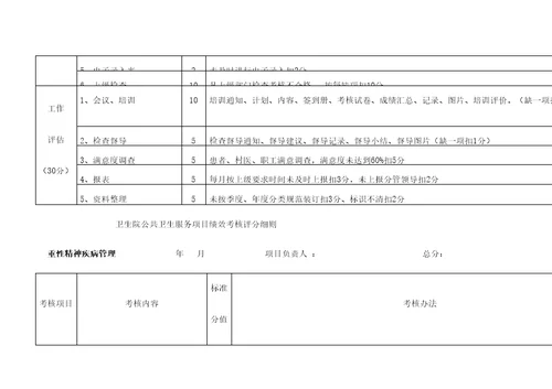 公卫项目绩效考核评分细则精选文档