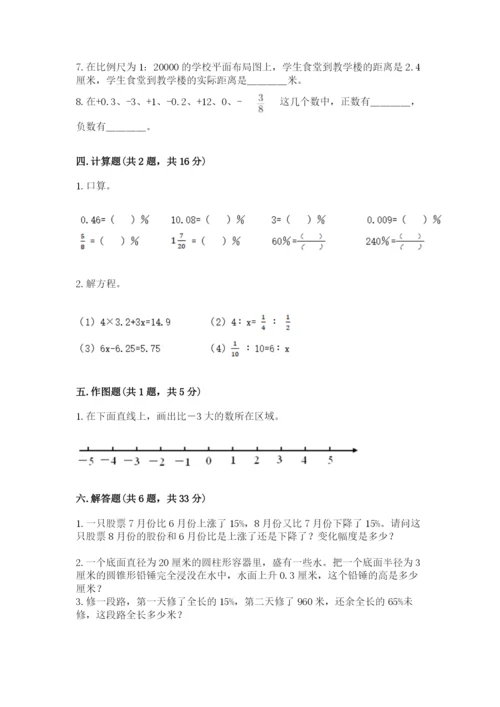 六年级下册数学期末测试卷附答案（夺分金卷）.docx