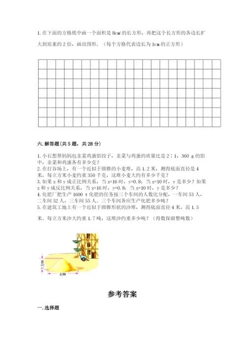 北师大版六年级下册数学期末测试卷精选答案.docx