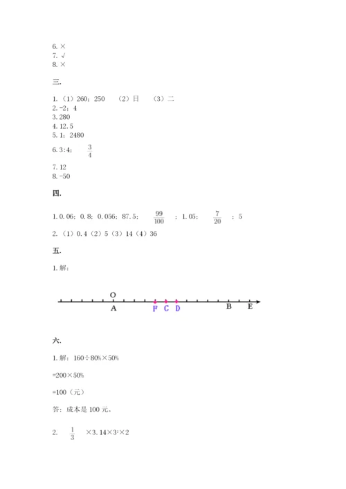 苏教版数学六年级下册试题期末模拟检测卷含完整答案【易错题】.docx