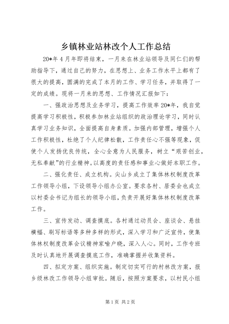 乡镇林业站林改个人工作总结.docx