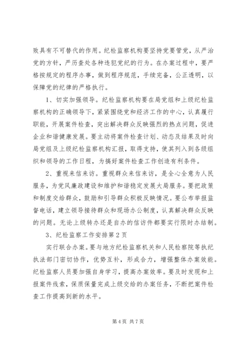 纪检监察工作安排 (2).docx