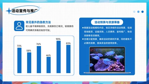 蓝色潮流风海洋奇遇主题庆祝活动PPT模板