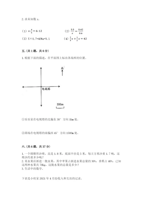 人教版数学六年级下册试题期末模拟检测卷附完整答案（易错题）.docx