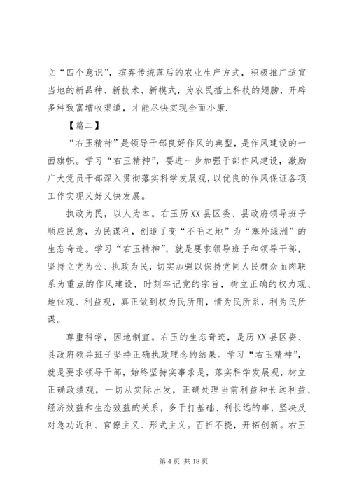 学习右玉精神心得体会六篇.docx