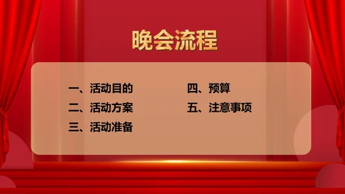 红色中国风公司年会活动企划案PPT模板