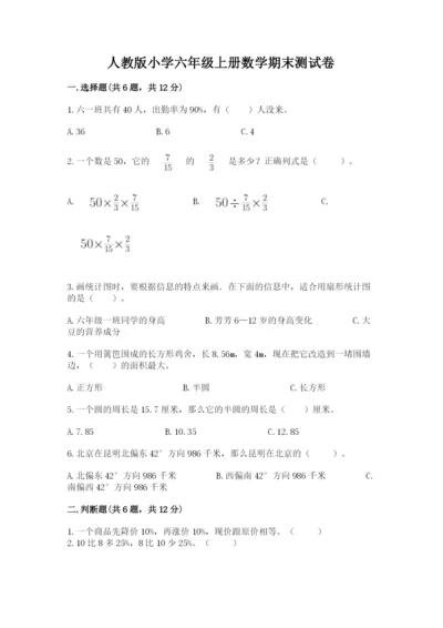 人教版小学六年级上册数学期末测试卷精品【能力提升】.docx