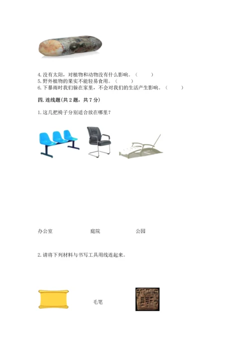 教科版科学二年级上册《期末测试卷》（考点提分）.docx