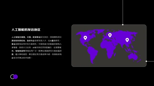 深紫色极简风人工智能PPT模板